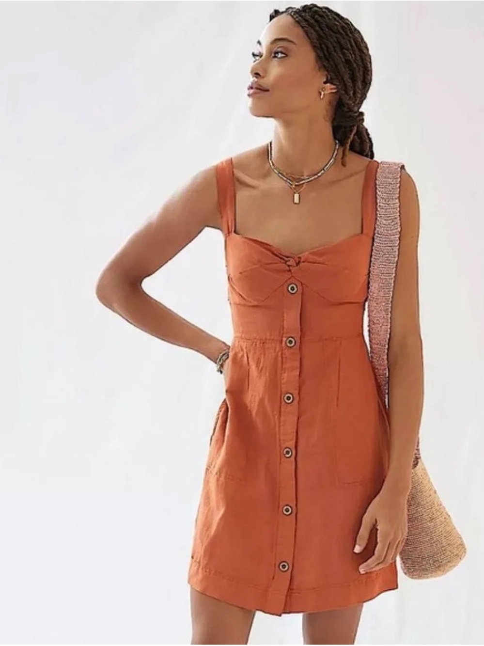 Maeve by Anthropologie Twist-Front Mini Dress
